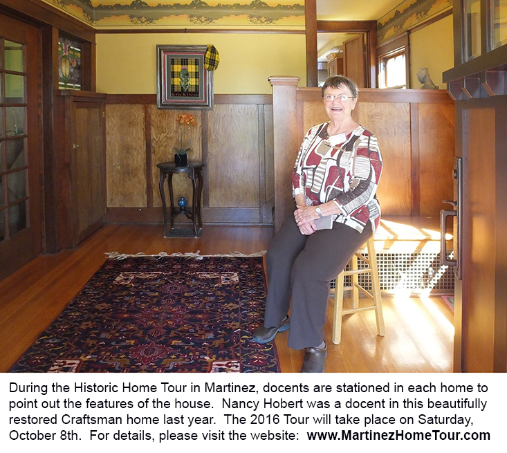 Docent Nancy Hobert poses in the restored Carlock/McLeod home in 2015 during the Historic Home Tour.